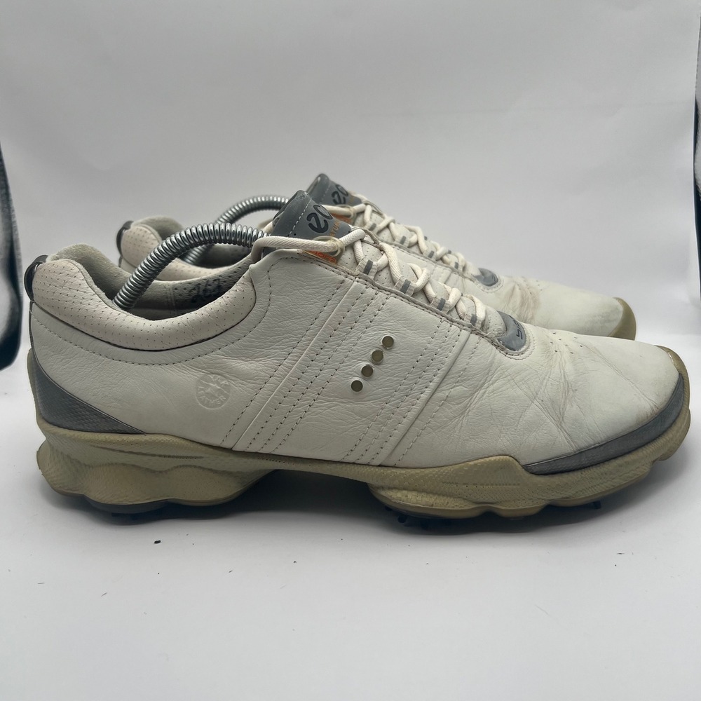 ECCO Biom Natural Motion Golf Shoes Mens 44 Yak Leather Spiked Cleats flex 10.5